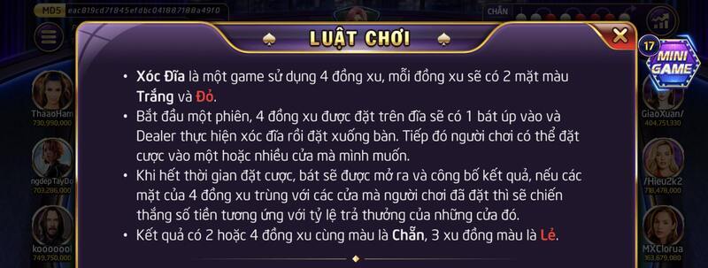 Luật chơi Xóc đĩa Online Vin168