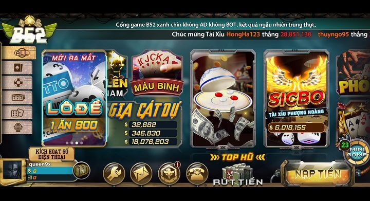 Web đánh bài đổi thưởng B52 là lựa chọn hoàn mỹ của nhiều bet thủ 