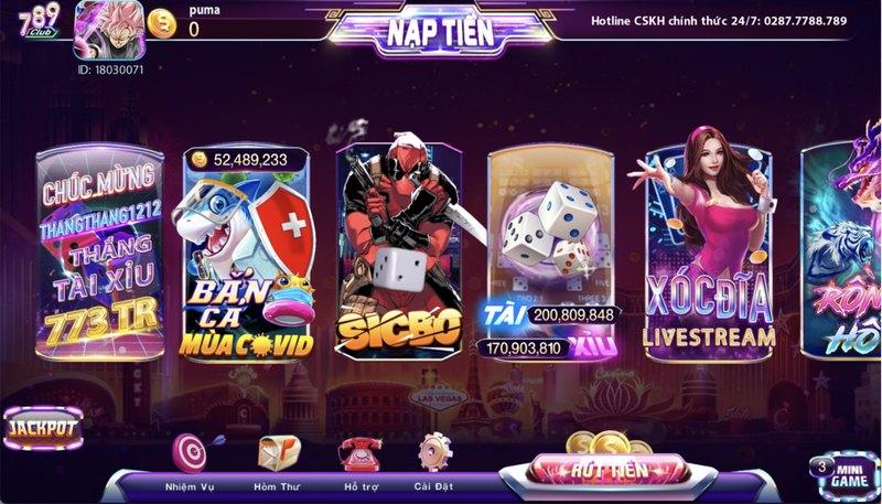 Các game bài ăn tiền trực tuyến của 789 Club luôn thu hút bet thủ